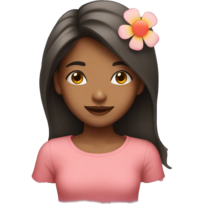 Girl with heart eyes and flower emoji