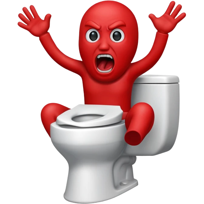 Red man screaming Skibidi Toilet emoji
