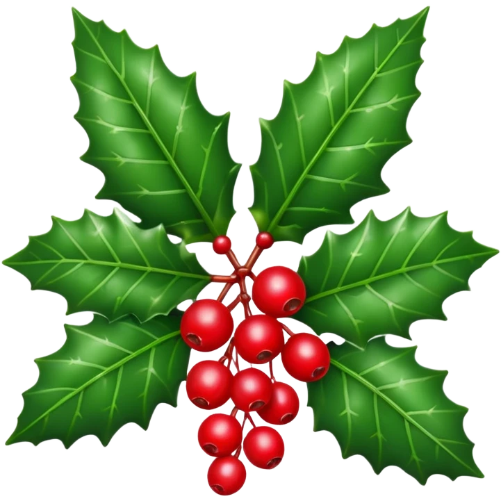 Individual small Christmas holly emoji