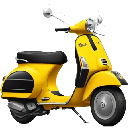 a vespa with a black color and yellow wheel emoji