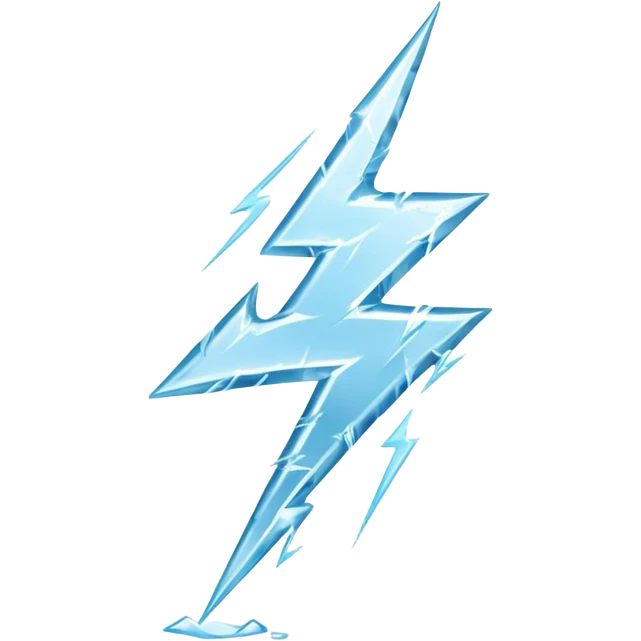 Six sided lightning bolt made of ice emoji