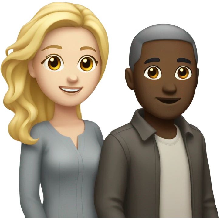 Interracial couple black man white woman  emoji