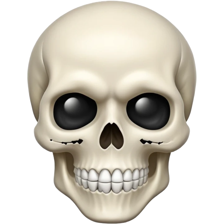 classic skull emoji with a slight grin emoji