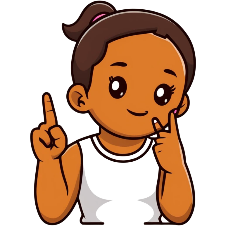 Brown girl with middle finger emoji