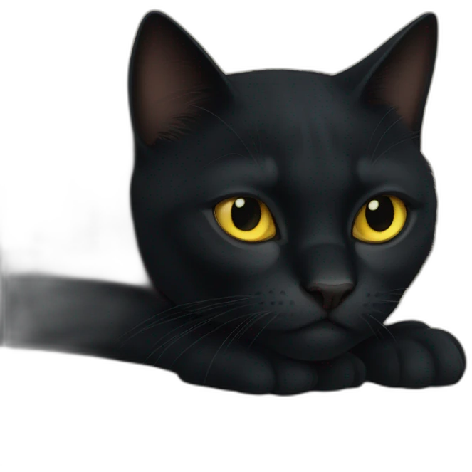 Gros chat noir emoji