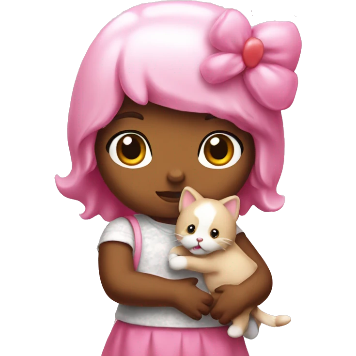 hello kitty holding puppy emoji