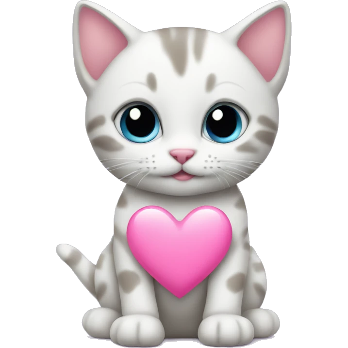 kitten with pink heart  emoji