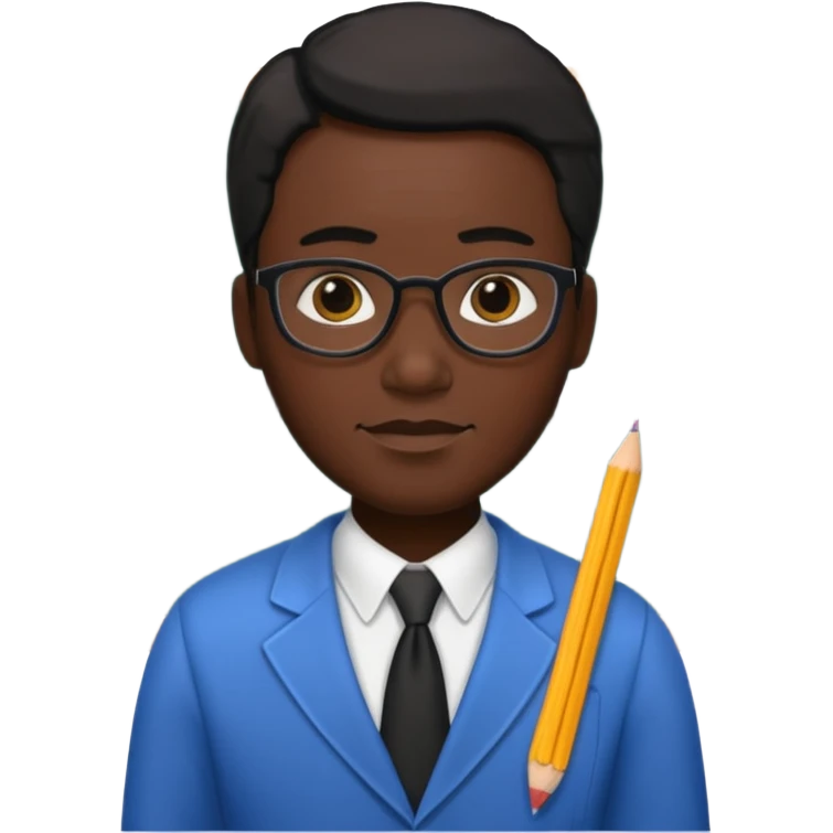 teacher man with black skin emoji