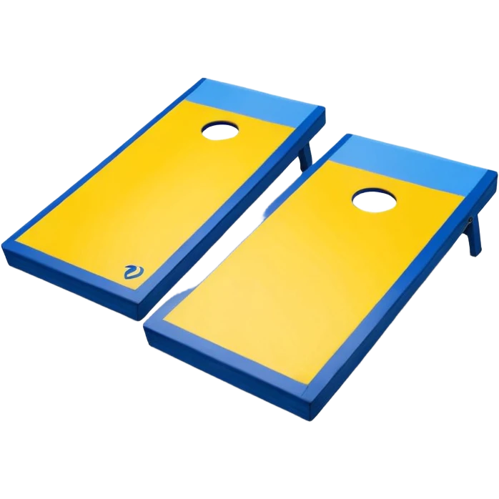 Cornhole board blue and yellow  emoji
