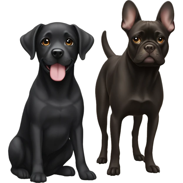 black lab and fawn frenchie emoji