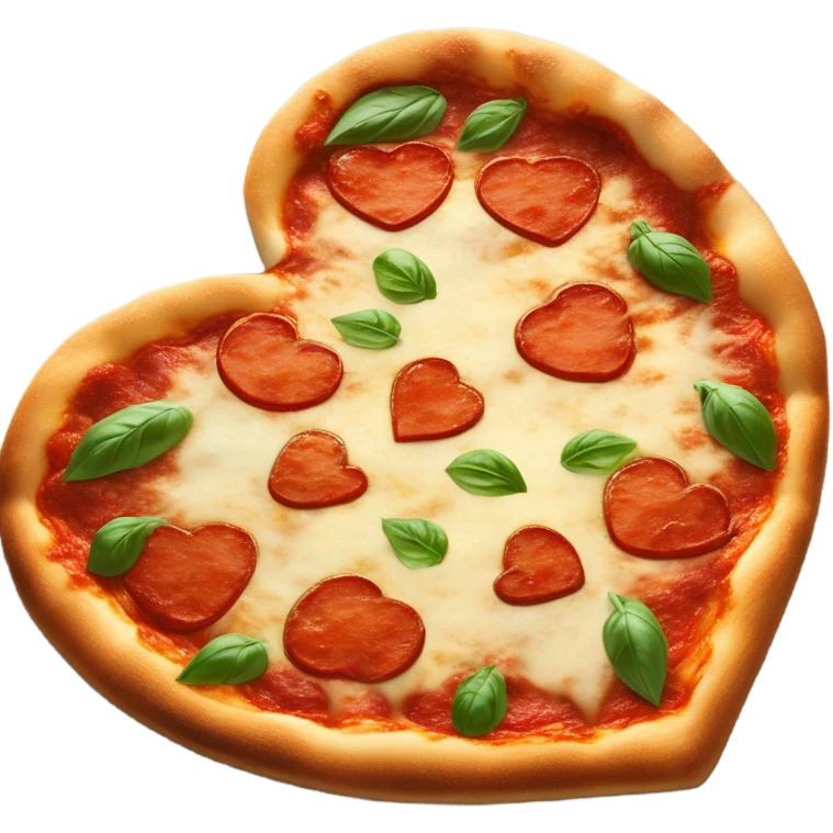 Heart shaped pizza emoji