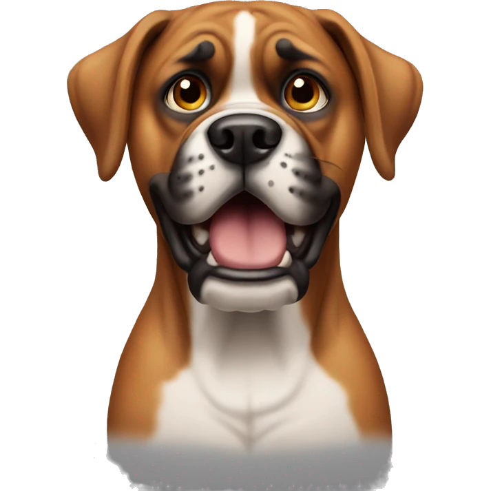 Dog boxer in stupid face  emoji