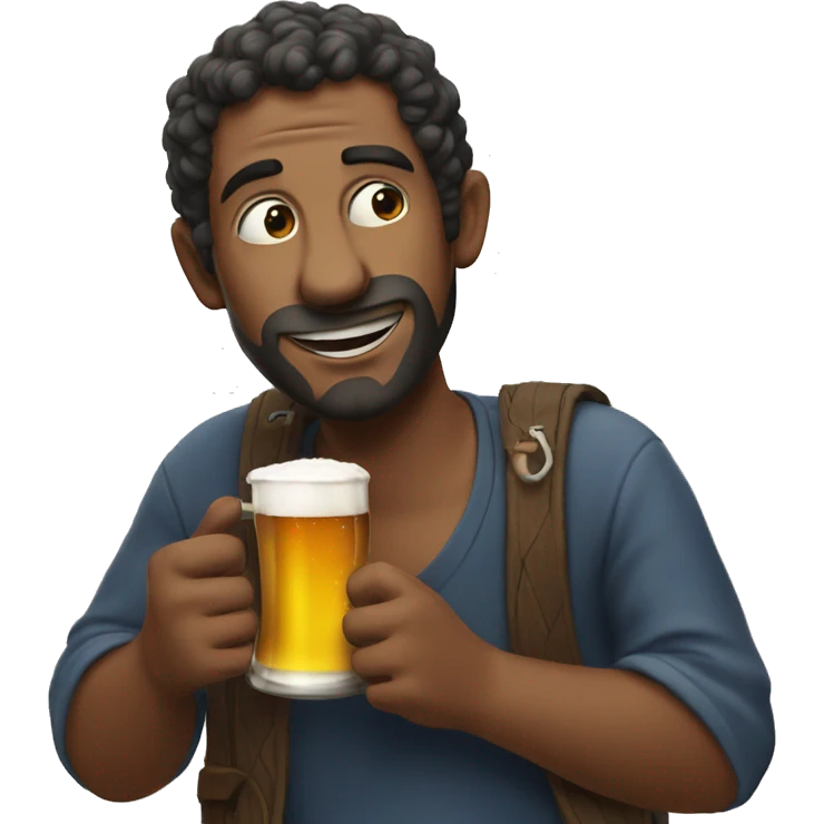nadun drinking a beer emoji