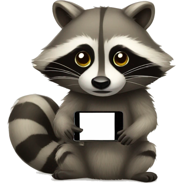 Raccoon and iphone  emoji
