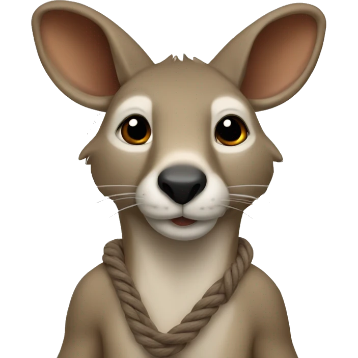 Kangourou qui fait de la corde à emoji