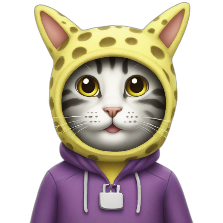 spongebob wearing a cat costume emoji