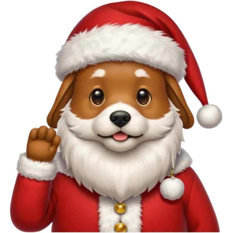 Dog Santa head emoji