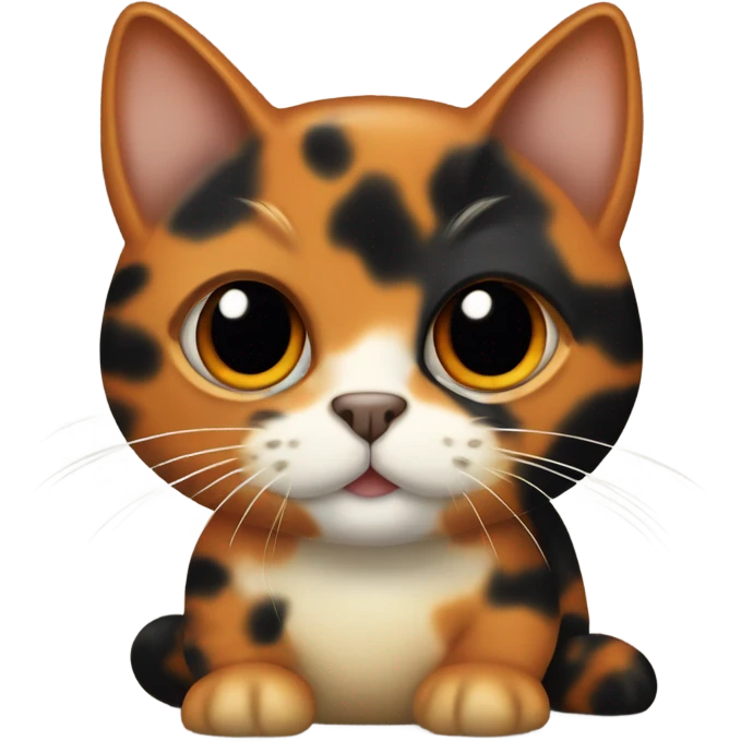 A tortoise shell cat that is missing one of its ears emoji