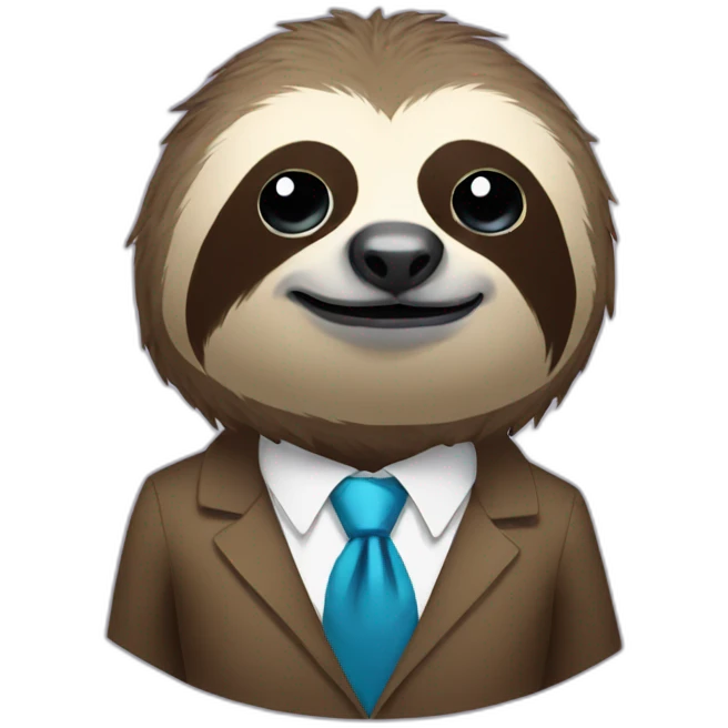Sloth in tie emoji