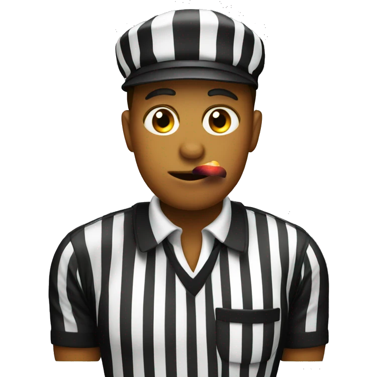 Referee eating peach emoji