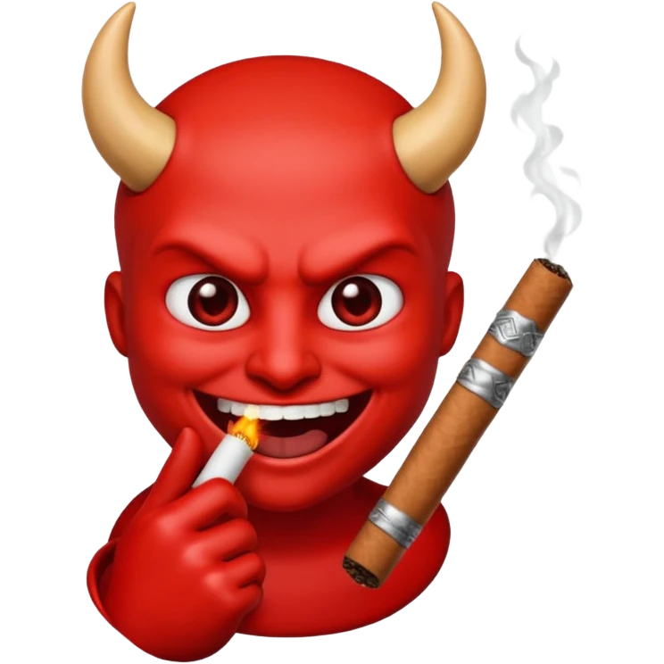 Emoji de diablo con sigarro en la boca emoji