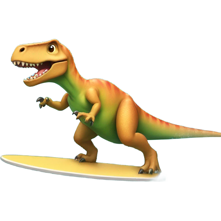 Dinosaur surfing emoji