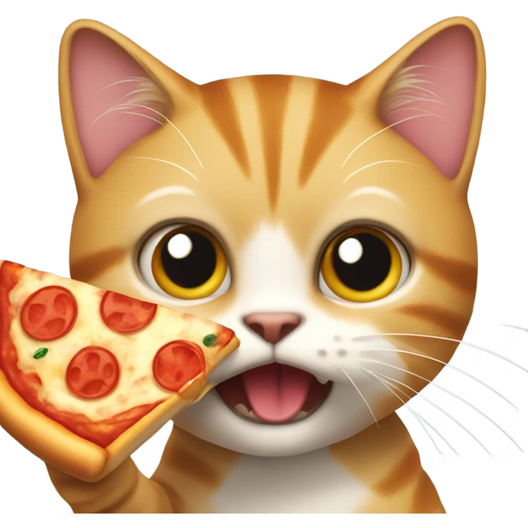 Cat eating a pizza in in one bite emoji