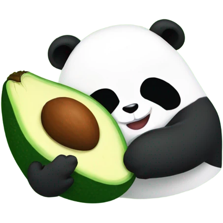 Avocado and panda hugging emoji