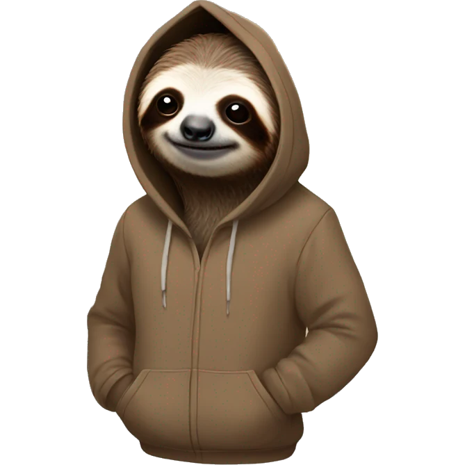 Sloth wearing a sloth hoodie emoji