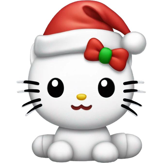 Hello Kitty with christmas hat emoji