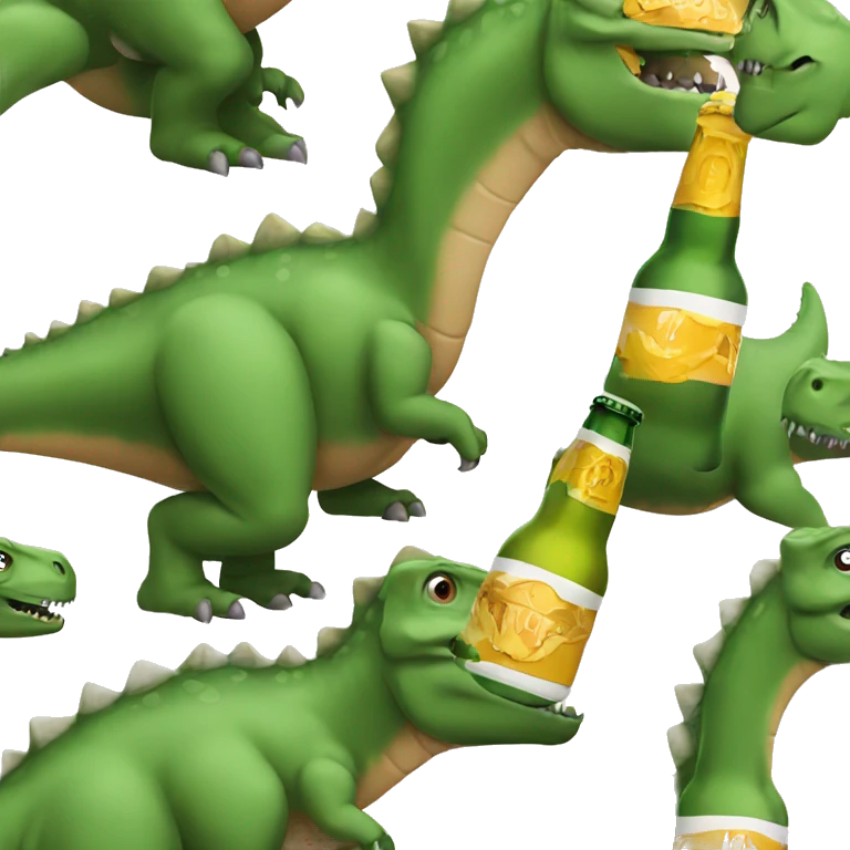 Dinosaur drinking beer emoji