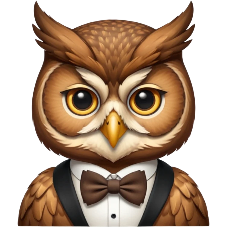 owl wearing bow tie emoji