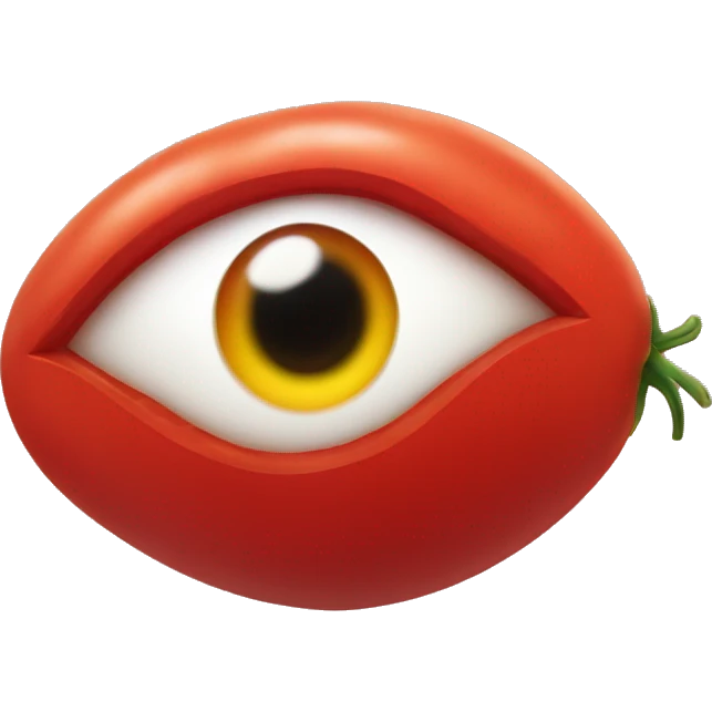 cute eye in tomato emoji