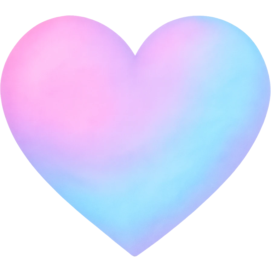 heart with a soft cotton candy gradient, digital illustration, no background emoji