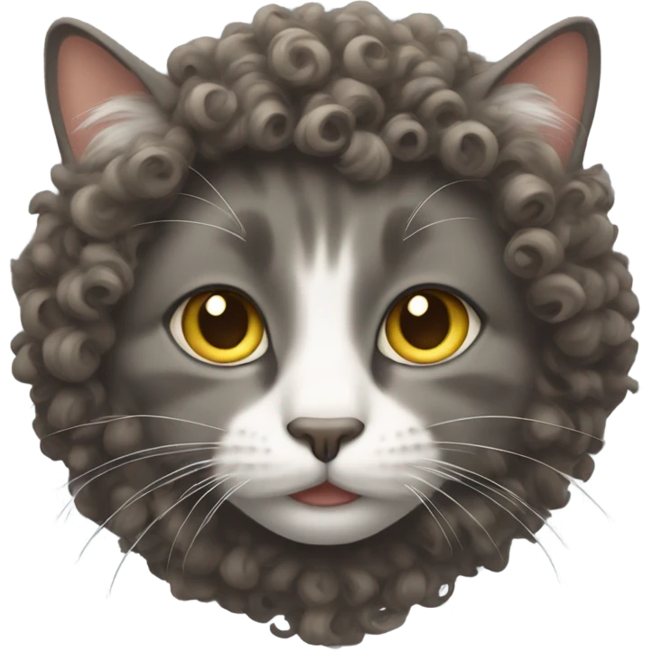 Cat with curly hair emoji
