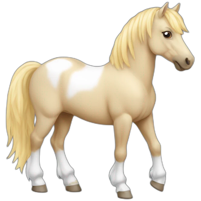 cheval blond avec taches blanches emoji