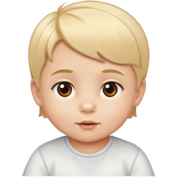 Create a sweet baby with blonde hair and brown eyes emoji