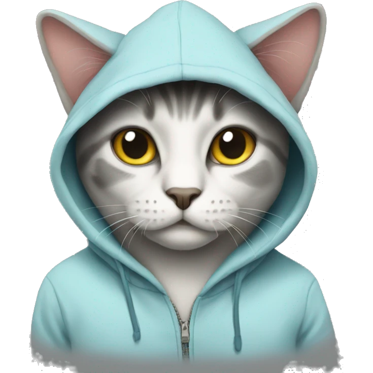 Cat wearing a hoodie emoji
