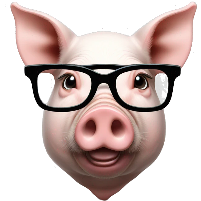 Pig in glasses with vodka emoji