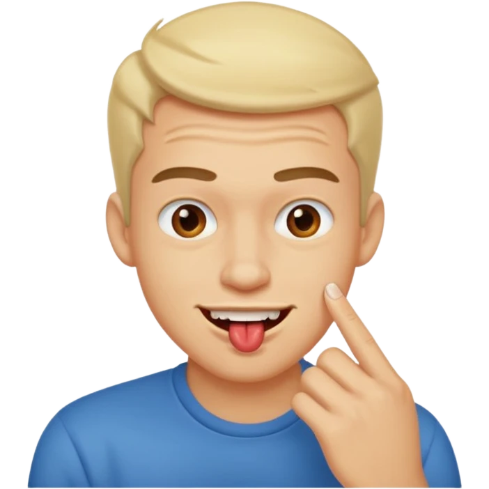 zesty guy biting nail while smirking emoji