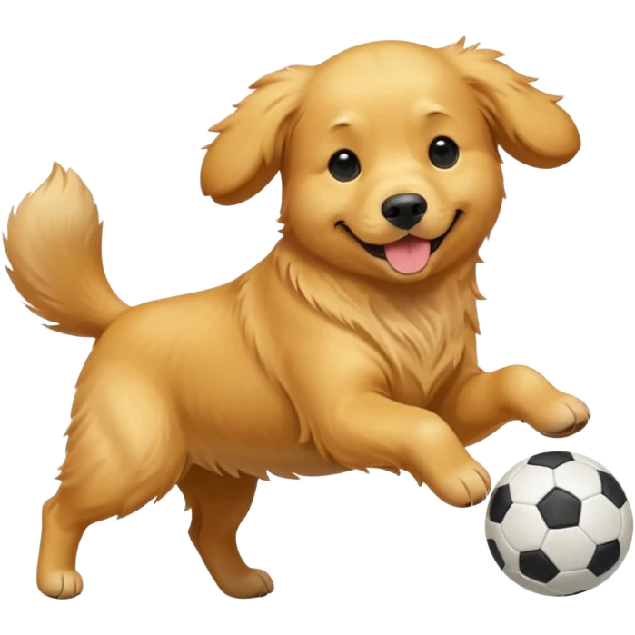 Un chien qui fait du football emoji