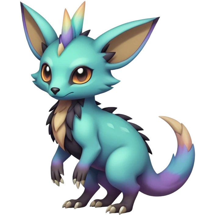 cool colorful dark pastel edgy fantasy animal hybrid Fakemon full body emoji