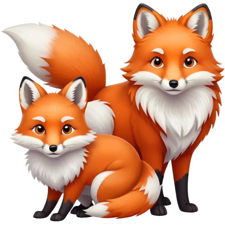 A red fox and an arctic fox emoji