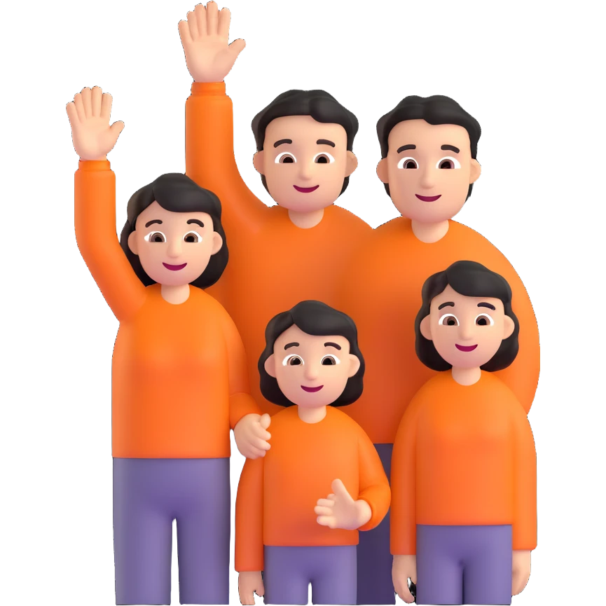 two parents waving emoji
