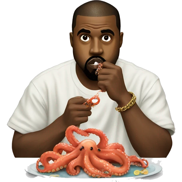 kanye west eating a octopus emoji
