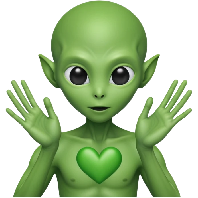 Alien from the movie Alien making heart sign with hands emoji