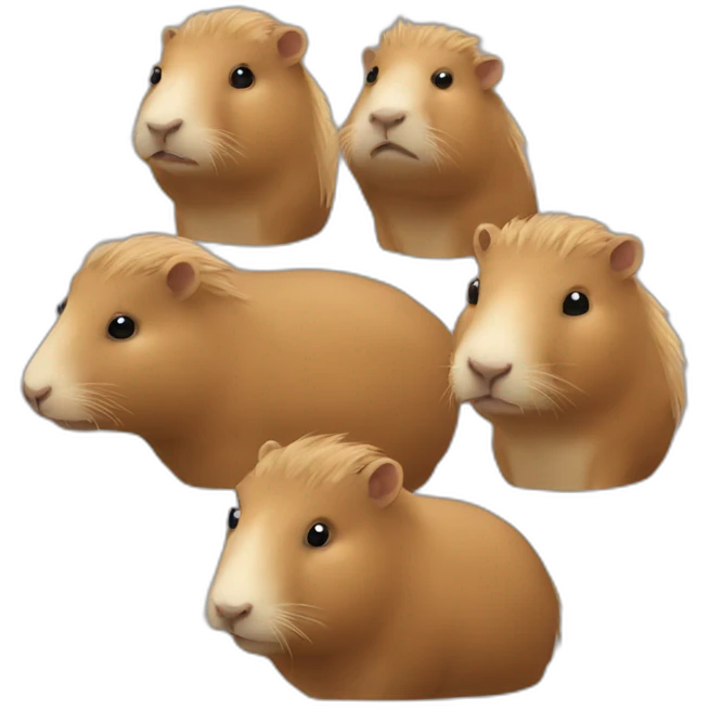 Five capybaras emoji