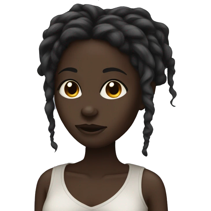 darkskin girl with dreads emoji