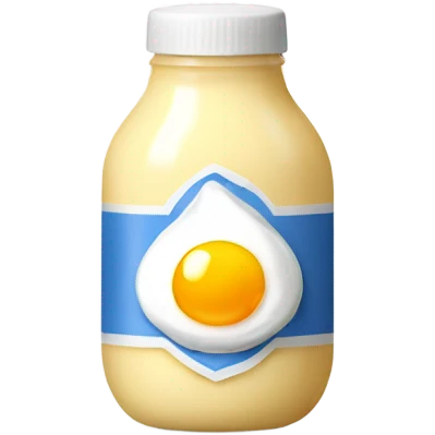 mayonnaise bottle with egg in middle. emoji