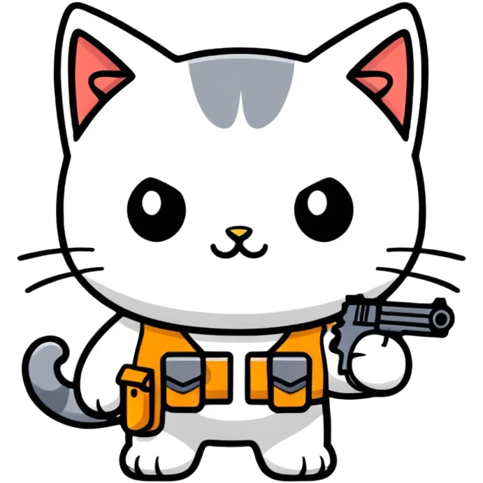 Cat with gun for a robbery  emoji